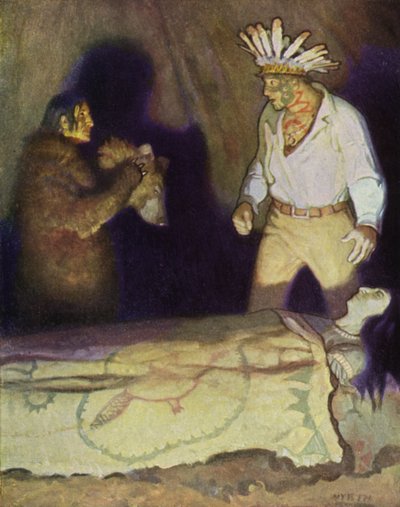 Ilustración para El último de los mohicanos de Newell Convers Wyeth